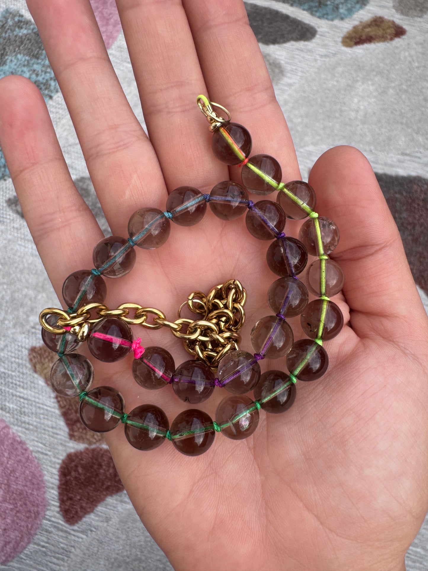 Rainbow Rauchquarz Edelsteinkette