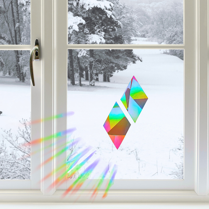 Suncatcher Fenstersticker 2er Set Diamanten
