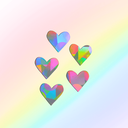 Suncatcher Fenstersticker 5er Set Herzen