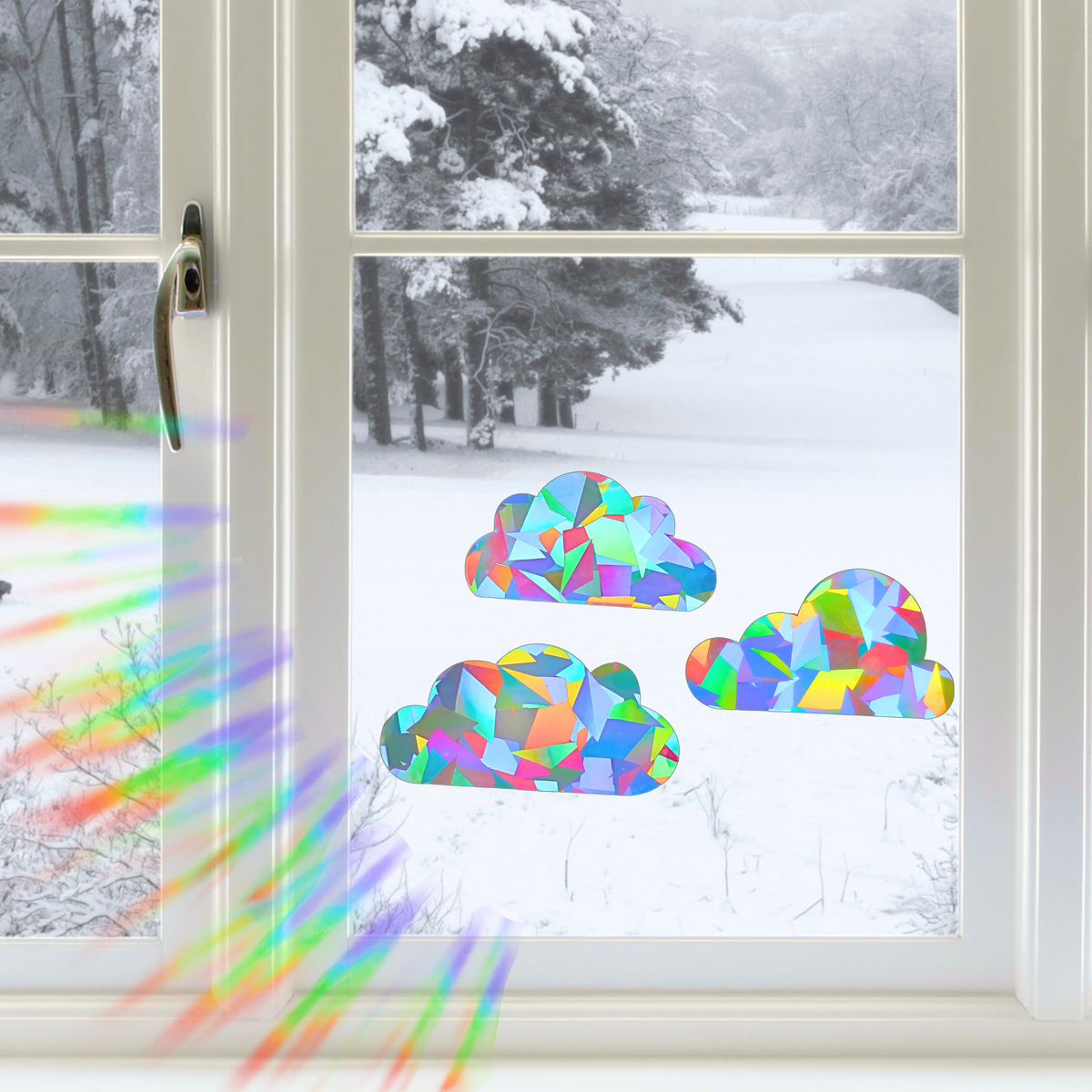 Suncatcher Fenstersticker 3er Set XL Wolken