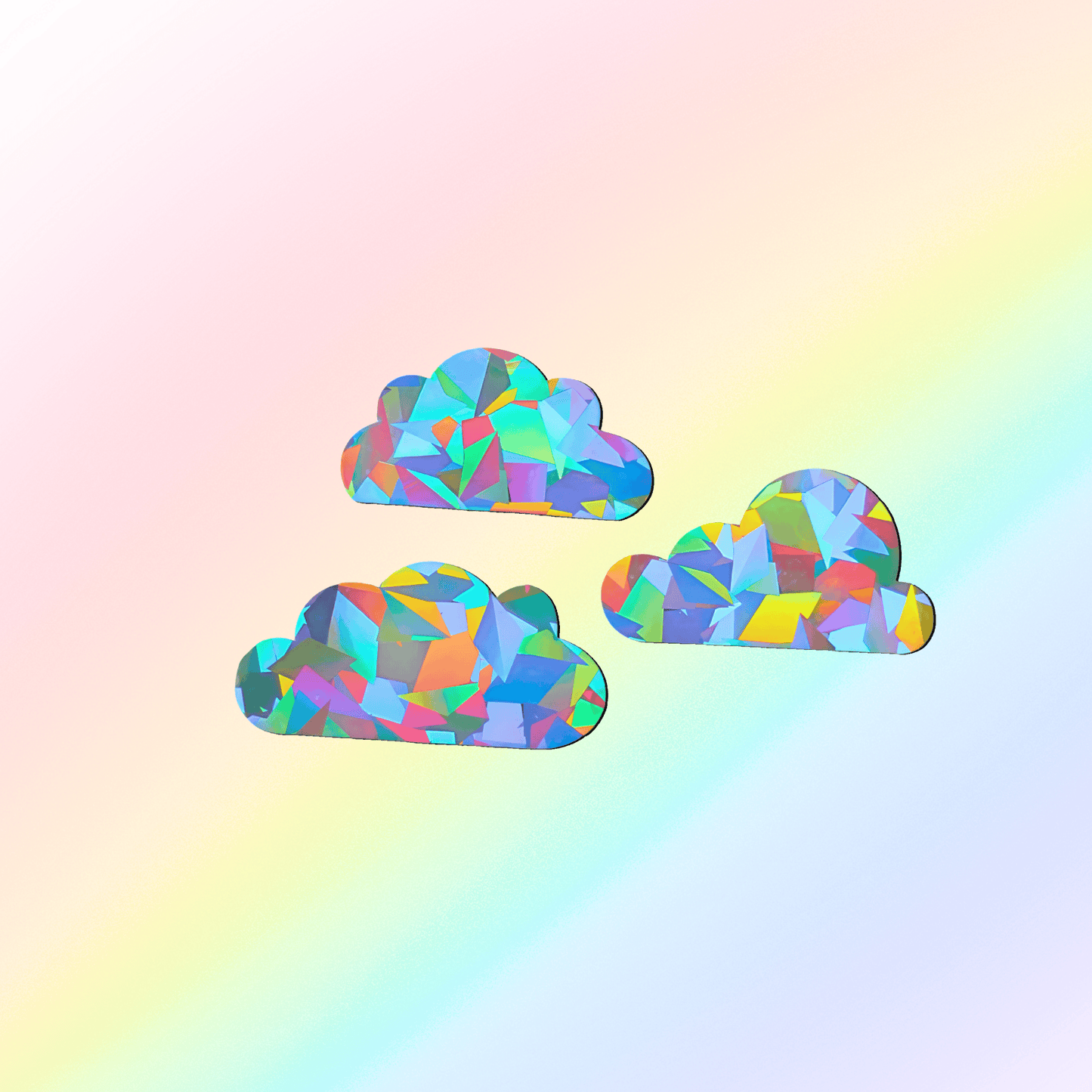 Suncatcher Fenstersticker 3er Set XL Wolken