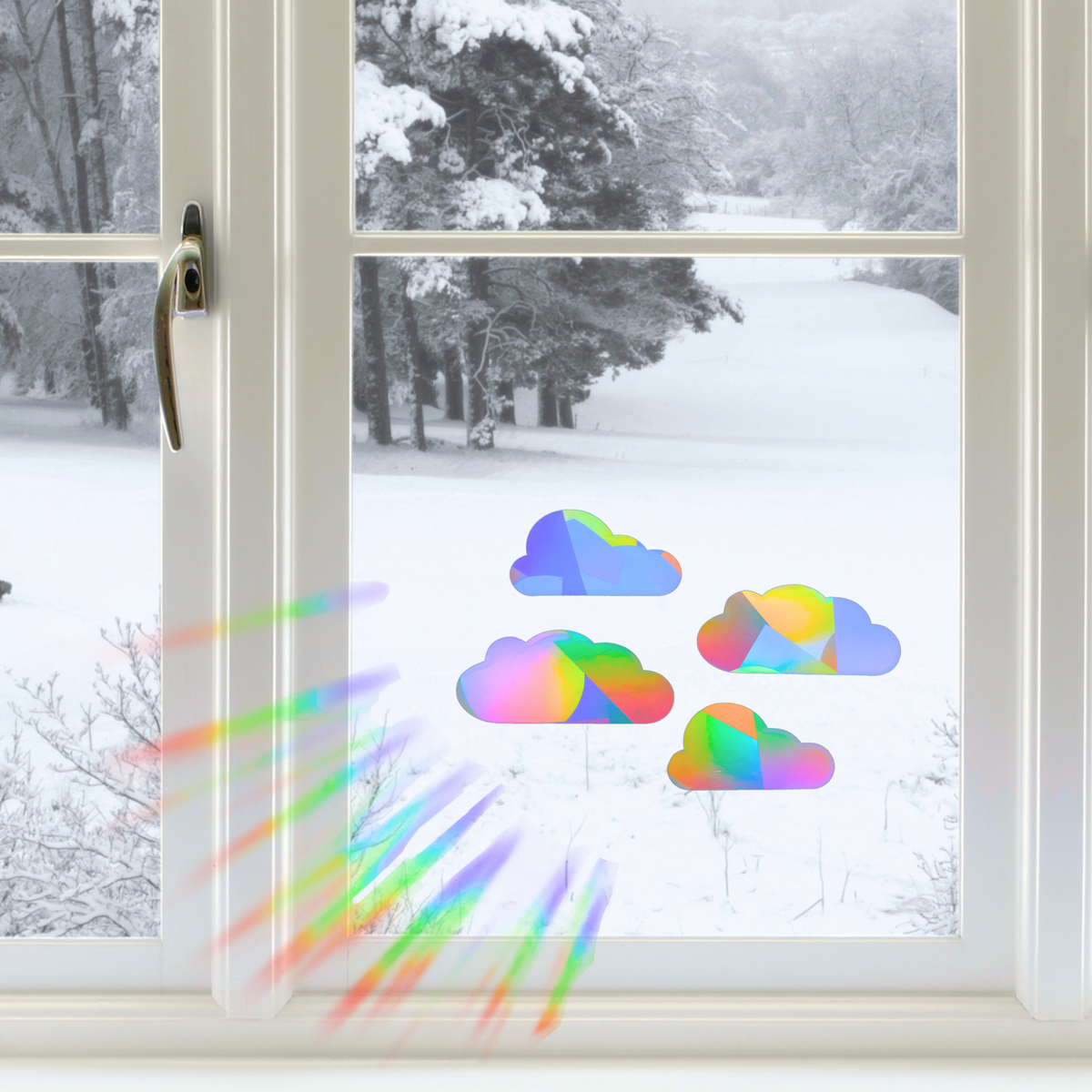 Suncatcher Fenstersticker 4er Set Wolken