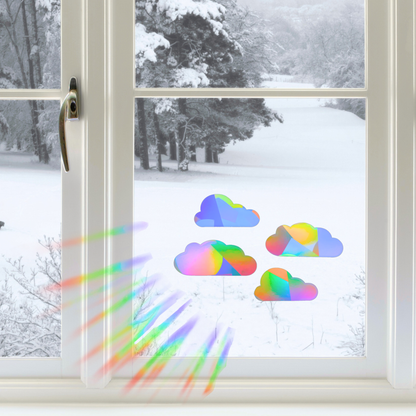 Suncatcher Fenstersticker 4er Set Wolken