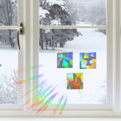 Suncatcher Fenstersticker 3er Set Quadrate
