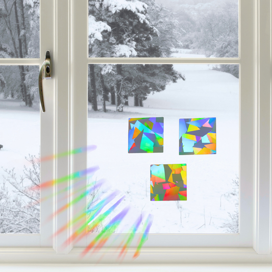 Suncatcher Fenstersticker 3er Set Quadrate