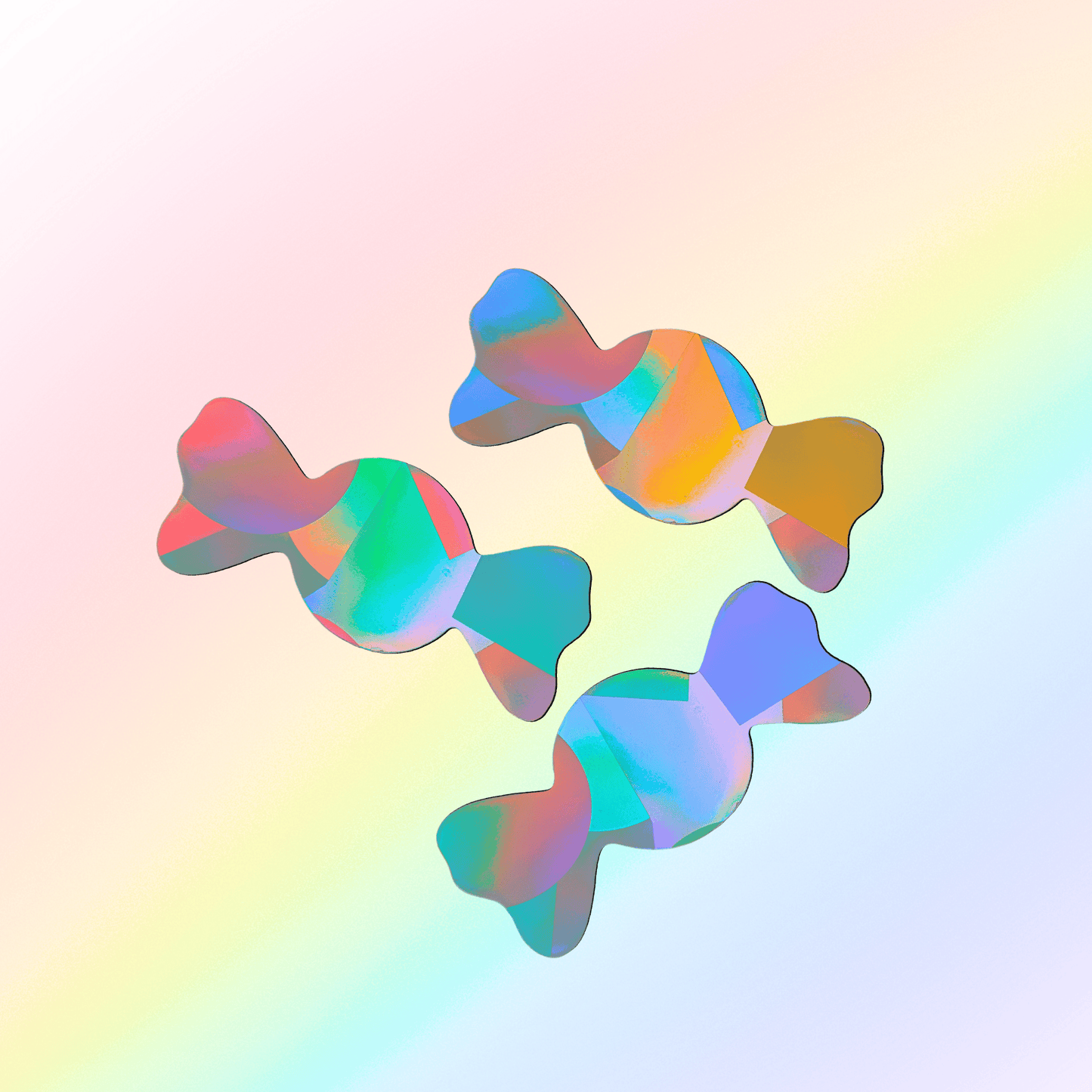 Suncatcher Fenstersticker 3er Set Bonbons