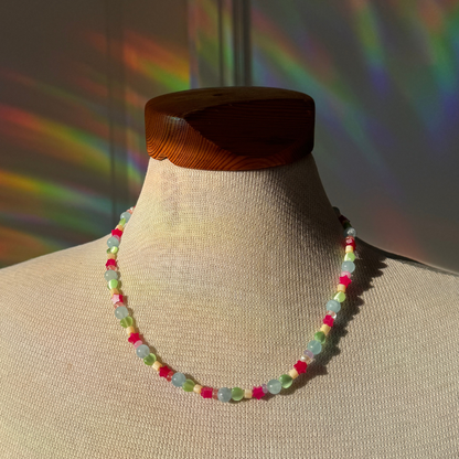 Whimsy Rainbow gemstone necklace
