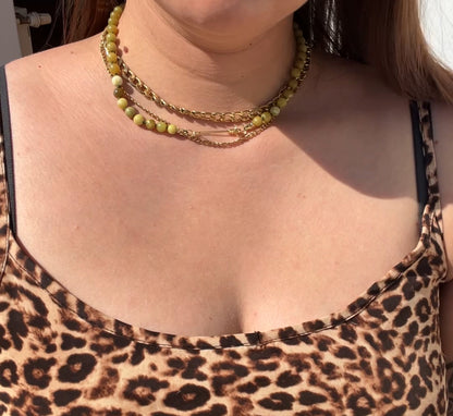 Geknüpfte Jade Edelsteinkette
