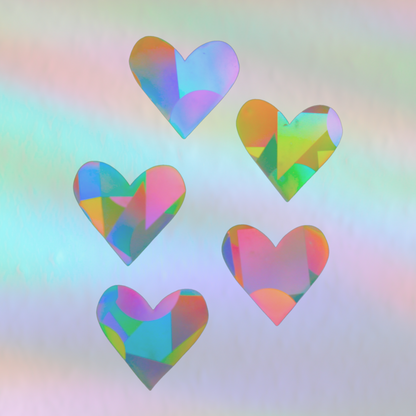 Suncatcher Fenstersticker 5er Set Herzen