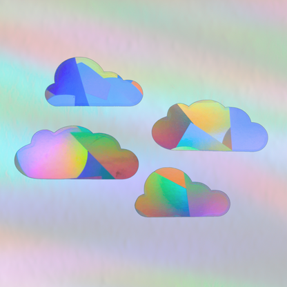 Suncatcher Fenstersticker 4er Set Wolken