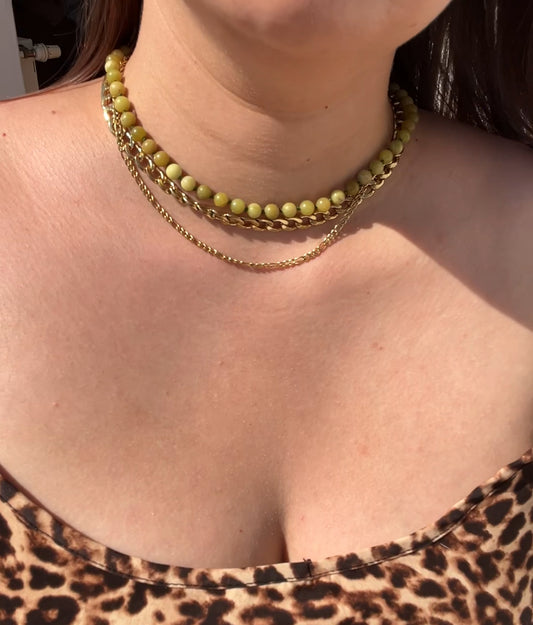 Geknüpfte Jade Edelsteinkette