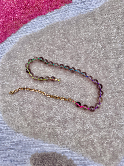 Rainbow Rauchquarz Edelsteinkette
